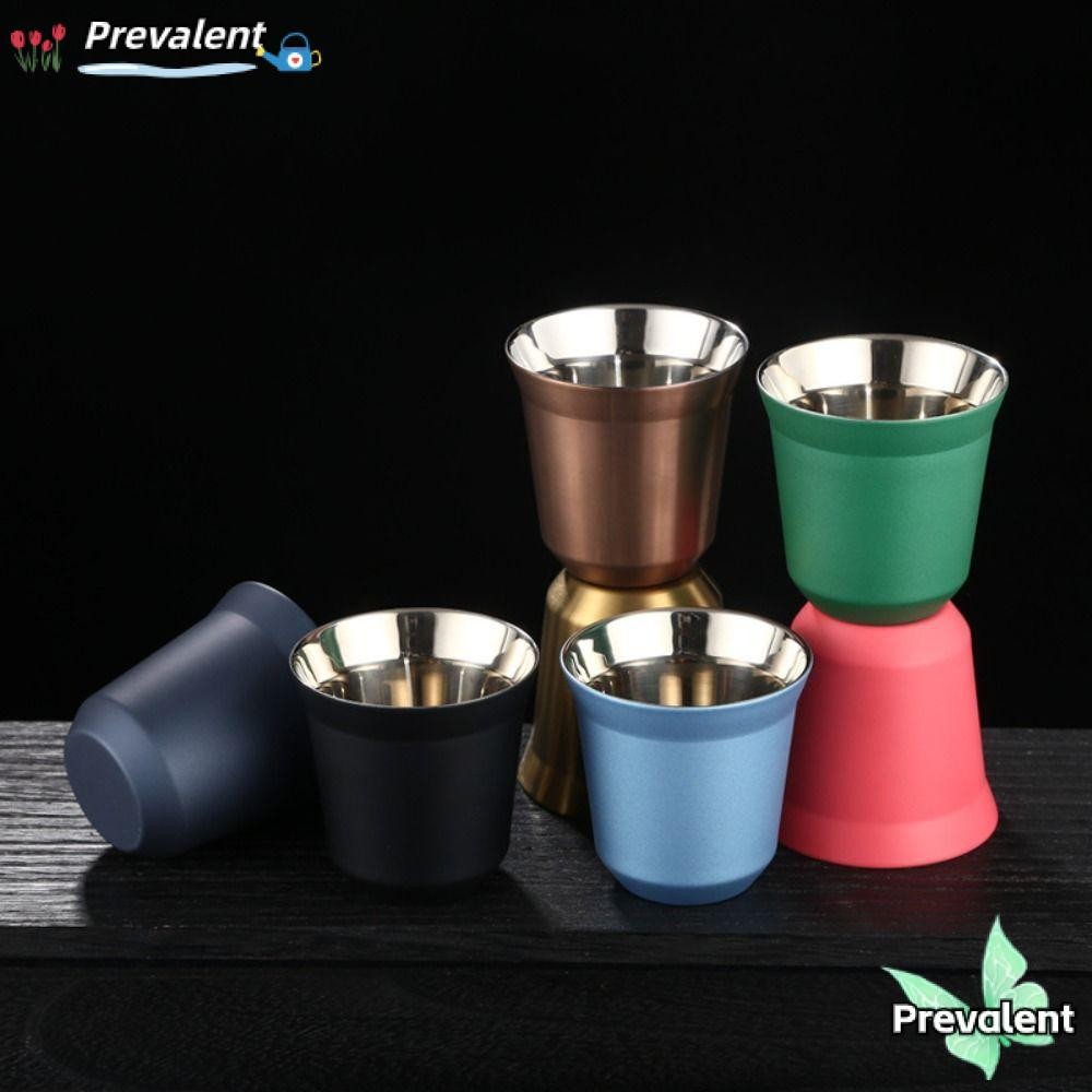 พรีวา แก้วเอสเพรสโซ่,ถ้วยกาแฟหุ้มฉนวน80มล,304สแตนเลสผนังคู่ขนาดเล็กความจุถ้วยเบียร์