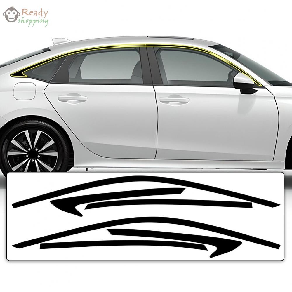 Window TRIM Chrome ลบฝาครอบรูปลอกสําหรับฮอนด้าสําหรับ Civic Sedan สีดําเงา