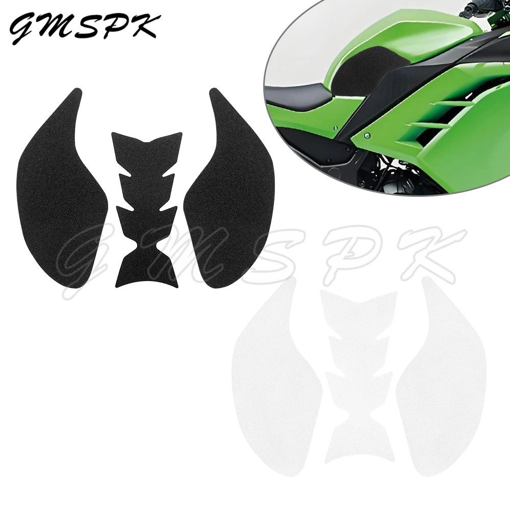 รถจักรยานยนต์ Anti Slip ถัง Traction Pad สติกเกอร์ด้านข้างถังน้ํามันเชื้อเพลิง Pad Protector Decal Fit สําหรับ Kawasaki Ninja 250 300 Z250 Z300