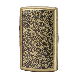 ใหม่บรอนซ์กรณีบุหรี่แบบพกพาแกะสลักผู้ชาย12ชิ้นพลิกโลหะบีบอัด…