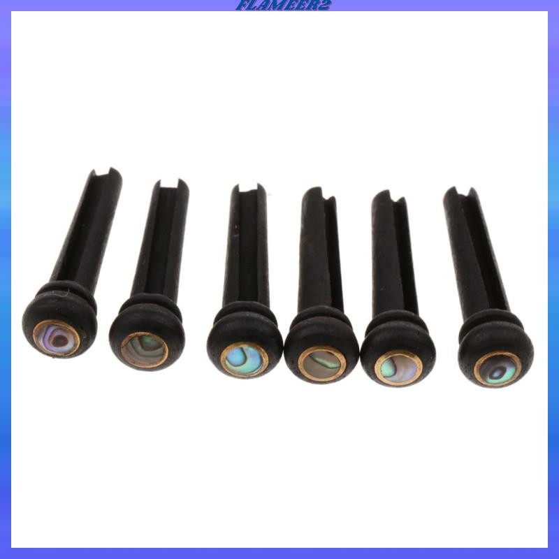 [Flameer2] 6 ชิ้น Dot Guitar Bridge End Pin Ebony และสีเขียวขนาดใหญ่สําหรับกีตาร์โปร่ง