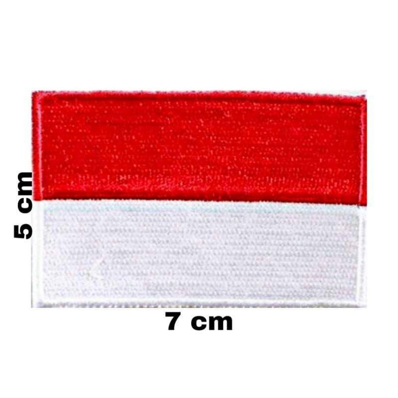 MERAH ธงปักสีแดงและสีขาว bet 5 x 7 cm