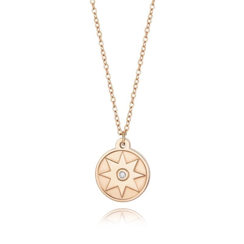 [ RM88 เท่านั้น + RM5 VOUCHER ] CELOVIS Windrose Star 0.0005 กะรัต Diamond Rose Gold สร้อยคอ