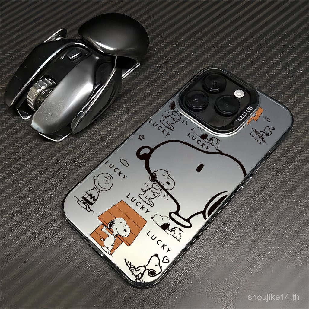 IMD กรณียากสำหรับ iPhone 15 PRO MAX 14 11 13 12 7 8บวก x XR xsmax วงการ์ตูนแฟชั่น Snoopy เลนส์ปกกันกระแทกเชลล์