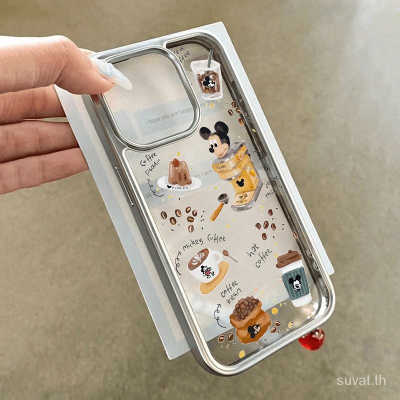 ขนมปังขนมอินเทรนด์กาแฟเคสโทรศัพท์แอปเปิ้ลสำหรับ iPhone XR XS xsmax 11PROMAX 15 13 14 12 11 Pro 7/8PLUS 12 14 13 15 PROMAX เคสโทรศัพท์ชุบใส z6m7