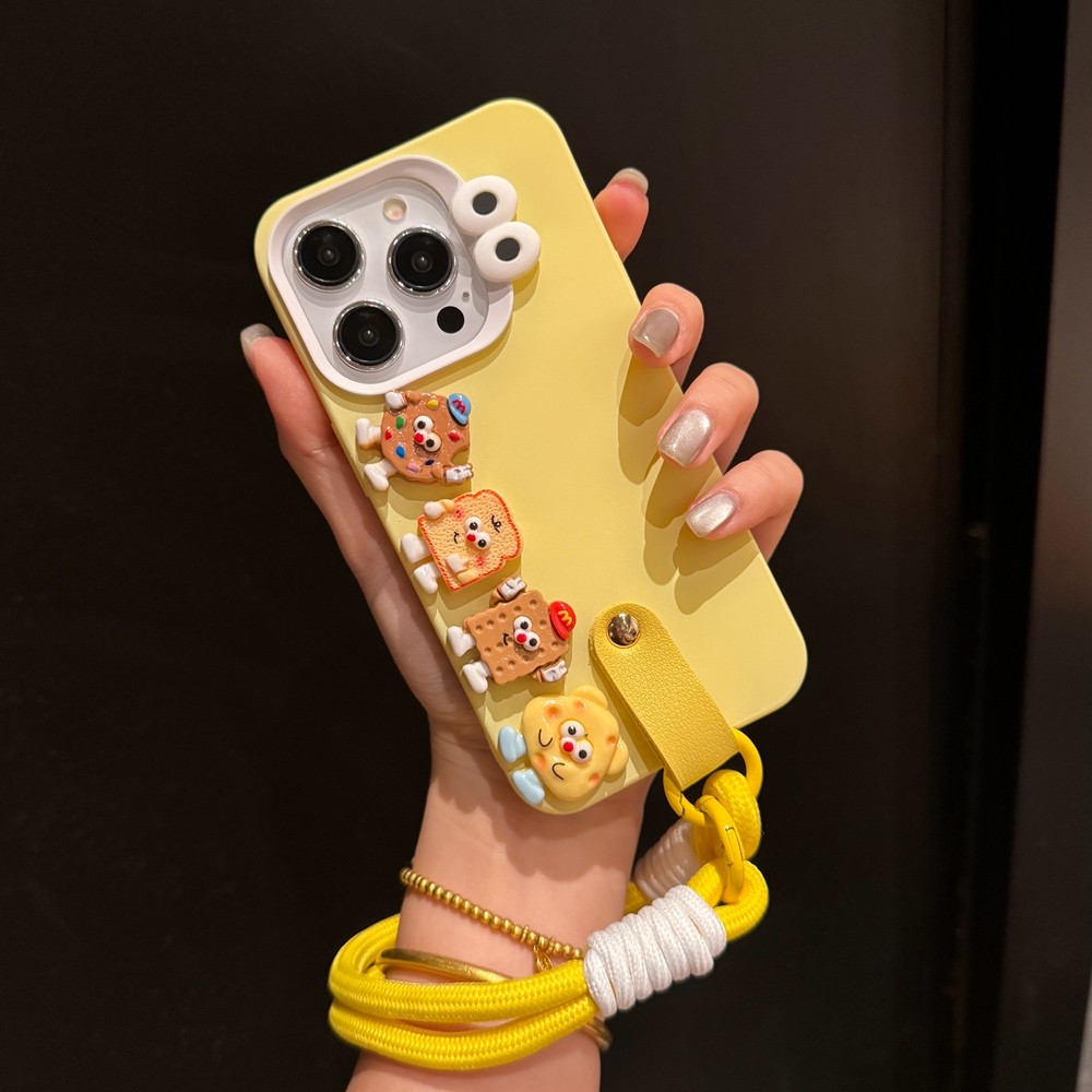 บิสกิตชีสแฮนด์เมดเหมาะสําหรับ Apple 16 เคสโทรศัพท์ IPhone 15 Promax ใหม่ 13 พร้อมเชือกแขวน 14 Pro Soft Case 13 Promax Anti Drop Cover