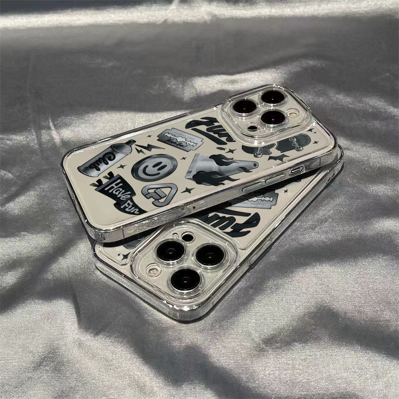 Crazy Retro Graffiti เคสโทรศัพท์สําหรับ IPhone 15PLUS XSMAX 14PLUS XS XR X SE2 SE3 13PRO 12PROMAX 11 6 7 8PLUS ใหม่ล่าสุด Abrasion ส่วนลดกันฝุ่นเปลือกโทรศัพท์มือถือ
