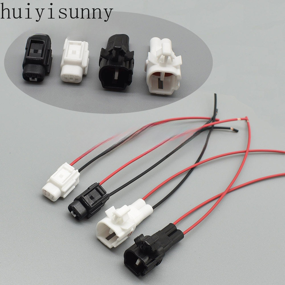 Hys 1 ชุด 2Pin สีดําและสีขาวซ็อกเก็ตอิเล็กทรอนิกส์หมอกไฟท้ายปลั๊กรถยนต์กันน้ําหญิงชายสําหรับ Toyota Reiz BYD F3