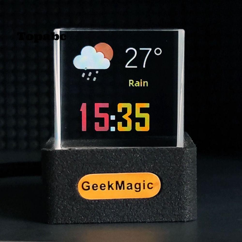 Top นาฬิกาดิจิตอล,โฮโลแกรมพร้อมแอนิเมชั่น GIF อัลบั้ม GeekMagic GIFTV สถานีอากาศอัจฉริยะ,ของขวัญสร้างสรรค์คริสตัล Cube Desktop เครื่องประดับ