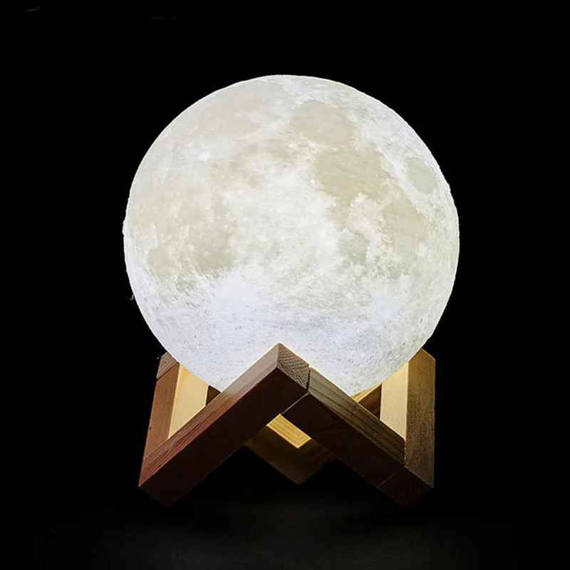 Dropship 3D Print Rechargeable Moon Lamp LED Night Light Creative Touch Switch Moon Light For Bedroo