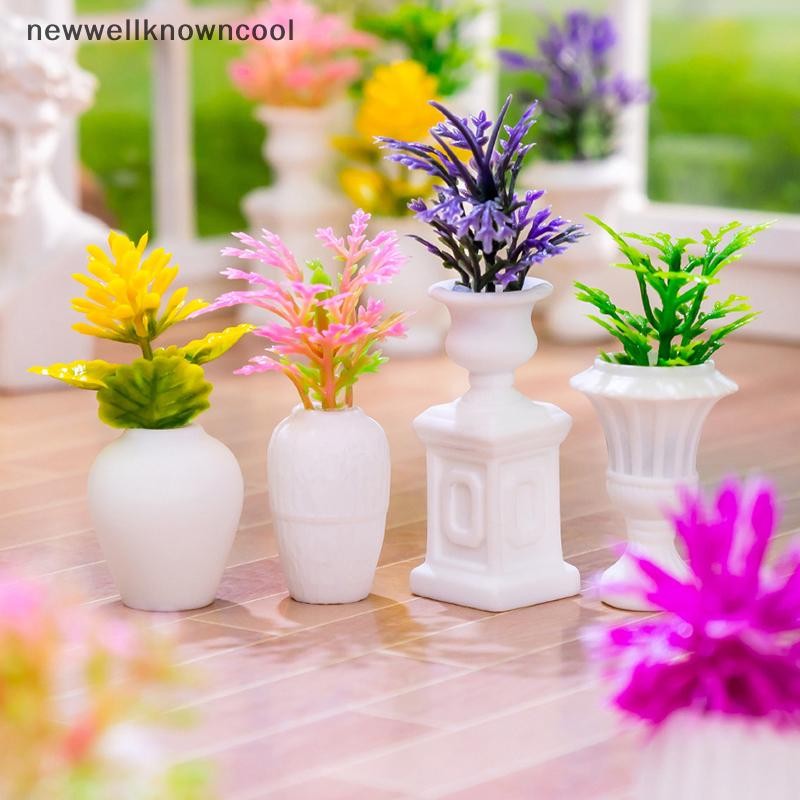 Newwellknowncool 1:12 Dollhouse Miniature กระถางดอกไม้ s ชุดตกแต่งสวนของเล่น Micro ภูมิทัศน์บ้านตุ๊กตาอุปกรณ์เสริม AAD