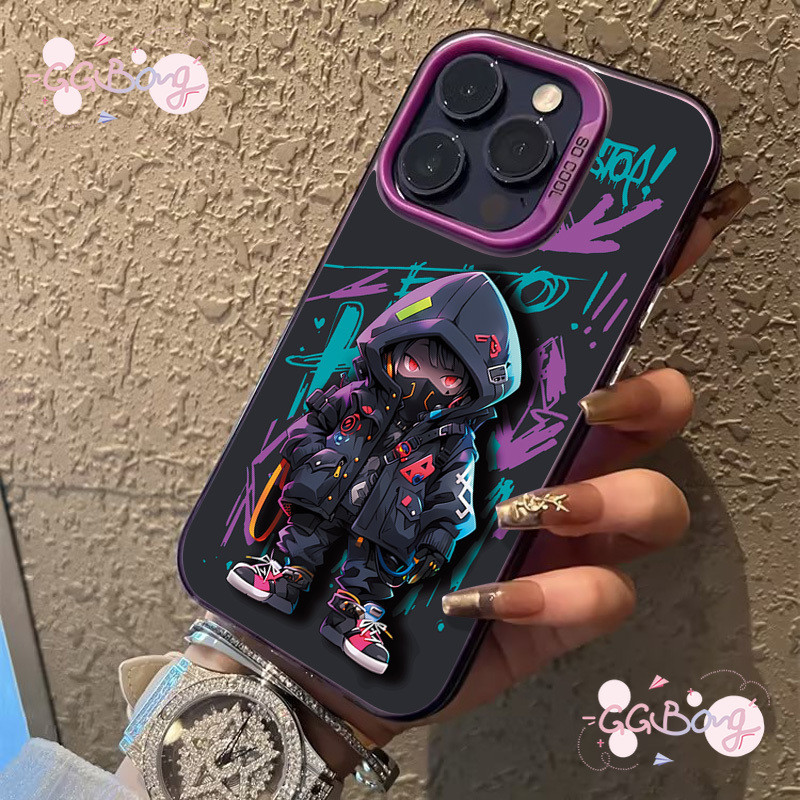ภาพวาดสีน้ำมันคู่รัก เด็กชายมังกรสุดเท่ ปกหรูหรา เคสไอโฟน13 11 15 XR 12 14 Pro Max 7Plus X XS Max 7 8 15 14 Plus SE เคส