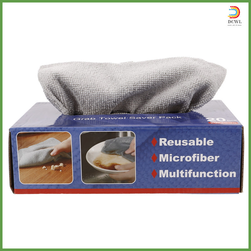 ผ้าทําความสะอาดแบบถอดได้ Shop Rags ไมโครไฟเบอร์สําหรับแม่บ้านผ้าเช็ดตัวในครัวล้างจานนํากลับมาใช้ใหม่ได้ผ้า dachengwanli