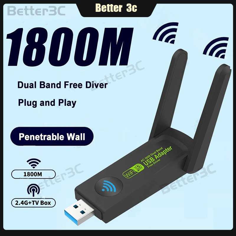 ดีกว่า 3CUSB3.0 อะแดปเตอร์ Wifi จริง 1800Mbps 5G dual band driver ฟรีเราเตอร์ USB การ์ดเครือข่าย Wifi TriBand Wifi ตัวรับสัญญาณ Dongle สําหรับ Windows แล็ปท็อป
