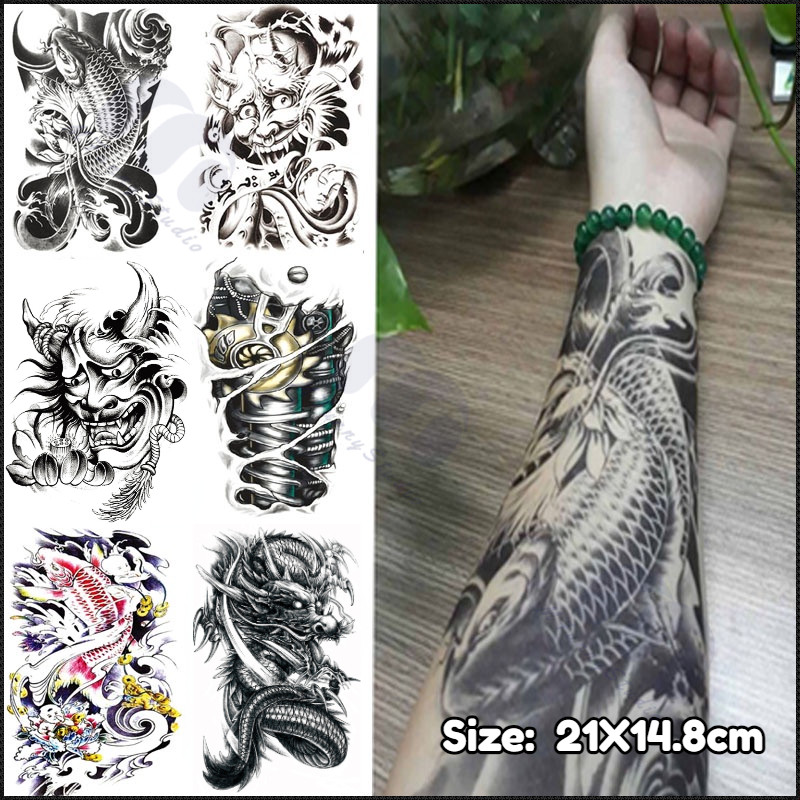 【MF Magic Tattoo】สติกเกอร์รอยสักชั่วคราว กันน้ํา ลายดอกไม้ ขนาดใหญ่ สําหรับผู้หญิง และผู้ชาย
