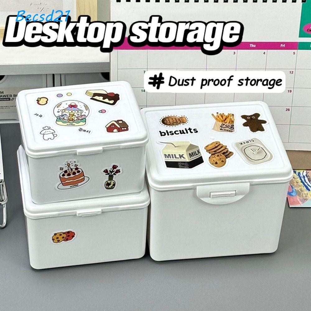 Becsd Collection Box, Photocard White Storage Box, Idol Card ID Card Organizer Supplies คอนเทนเนอร์เครื่องประดับ