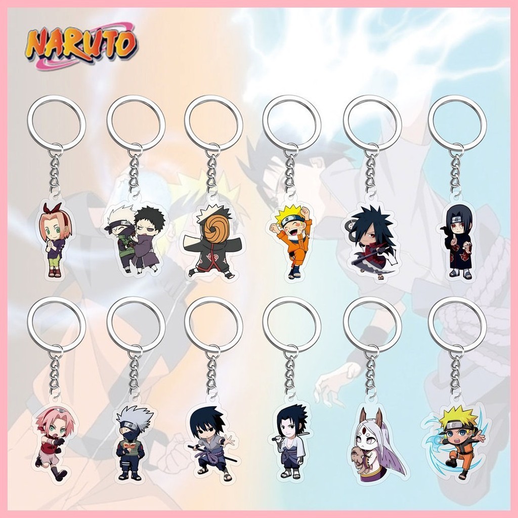 Naruto Uzumaki พวงกุญแจ Naruto Hy ga Hinata Sasuke Hatake Kakashi รุ่น Q Naruto อะคริลิคพวงกุญแจ Nar
