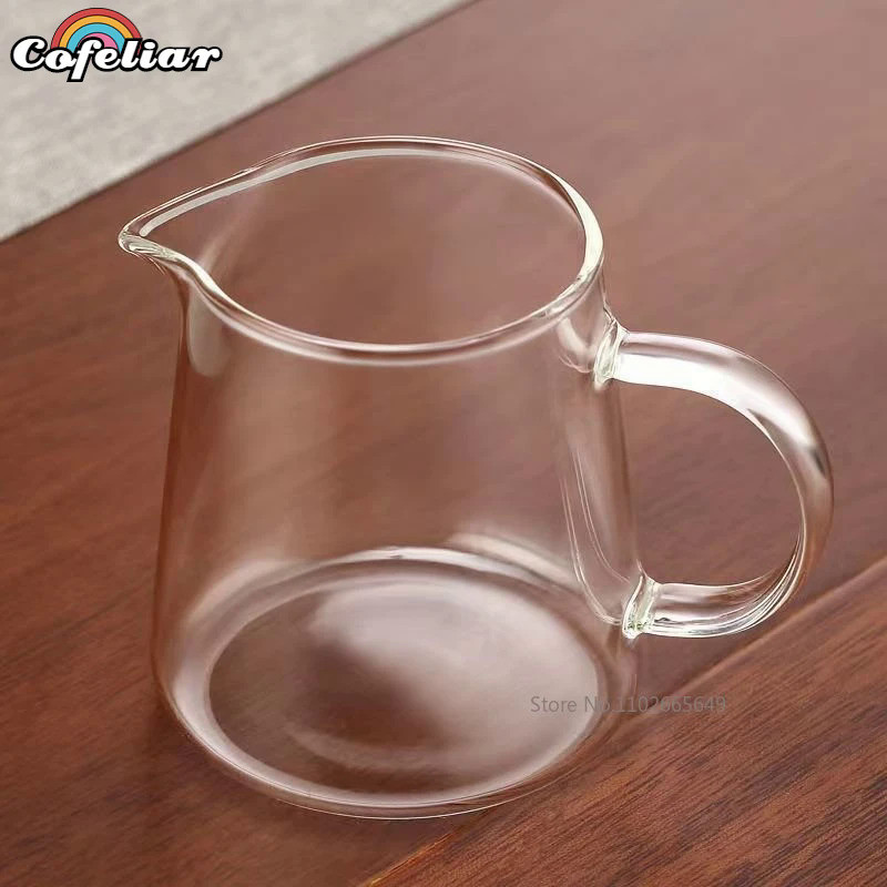 Glass Pitcher 300/450/600ml  Milk  Pitcher Mini Glass Pitcher Transparent Coffee Pitcher Glass Tea M