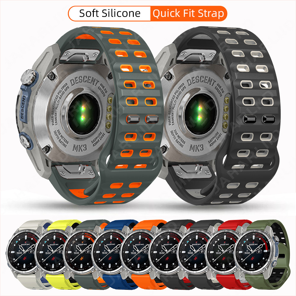 Garmin Approach S70 S62 S60 Instinct 2 2X แฟลชคริสตัล 22 มม. 26 มม. ซิลิโคนร้ายแรงนุ่ม
