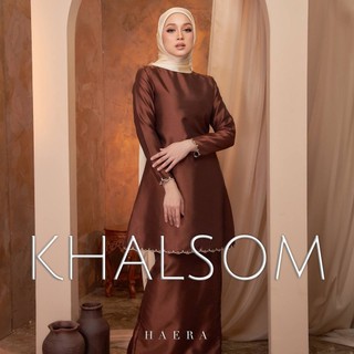 HAERA || KHALSOM Kurung Pahang Shantung Silk with Cute Embroidery