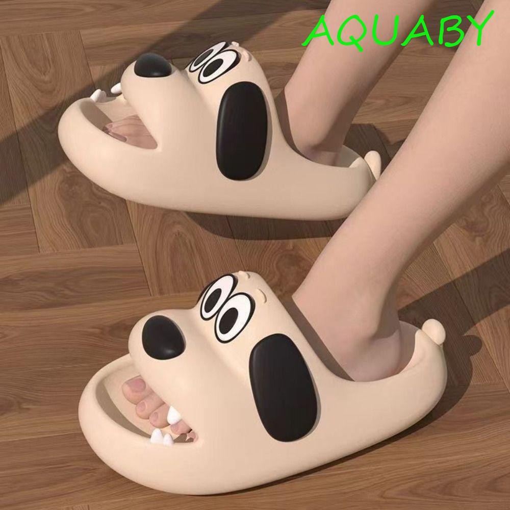 Aquaby รองเท้าแตะเรียบง่าย,ลื่นน่ารักน่ารักหมอนสไลด์,รองเท้าการ์ตูนสุนัขนุ่มเปิดนิ้วเท้ารองเท้าแตะ EVA ผู้หญิง