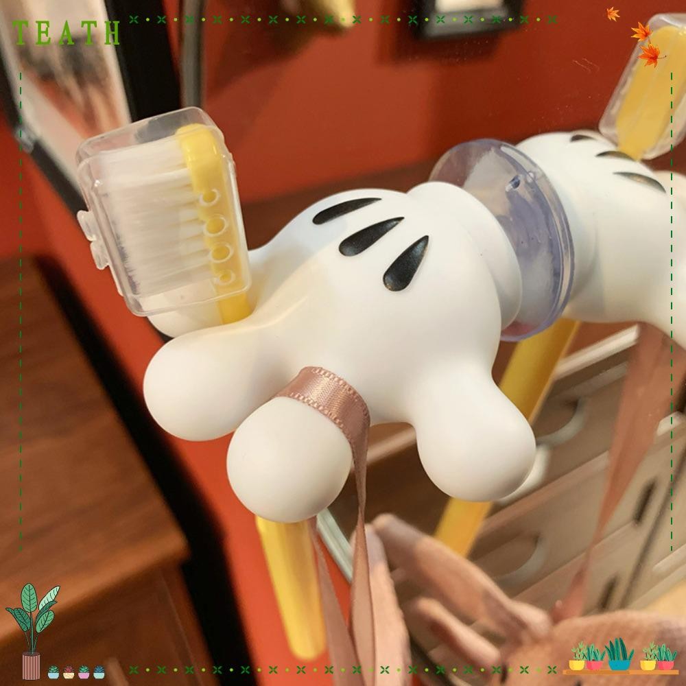 ชุดกาน้ําชาในห้องน้ํา,น่ารักมิกกี้เมาส์อุปกรณ์ห้องน้ําการ์ตูนผู้ถือแปรงสีฟันปาล์ม,ติดผนังแขวนตะขอมัลติฟังก์ชั่ชั้นเก็บห้