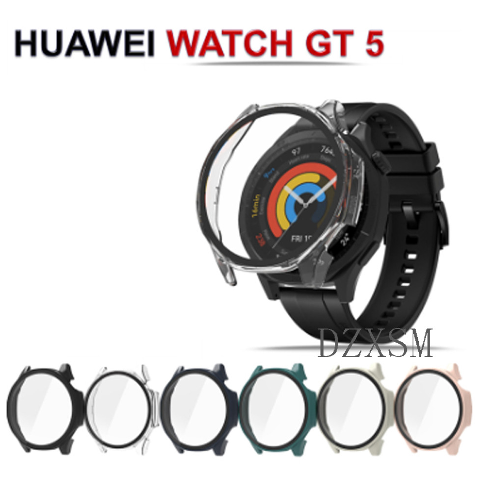 สําหรับ Huawei Watch GT 5 Pro 41 มม.46 มม.PC กันชนกระจกนิรภัยฟิล์มสําหรับ Huawei Watch GT5 Pro Protector อุปกรณ์เสริม