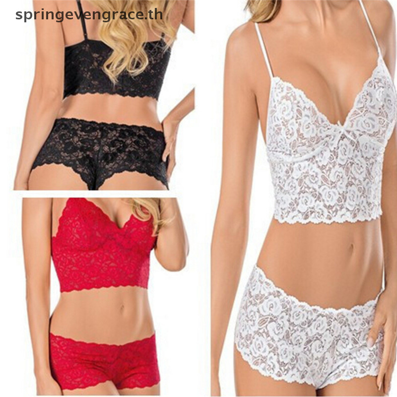 Springevengrace ชุดชั้นในเซ็กซี่ Lace Babydoll เปิด Bra เครื่องแต่งกายเซ็กซี่ Plus ขนาดใหม่