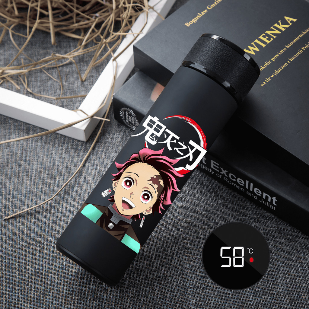 Demon Slayer 304 สแตนเลสอะนิเมะ Kamado Tanjirou Nezuko Agatsuma Zenitsu กระติกน้ําสูญญากาศสองมิติสําหรับนักเรียนชาย Art Design Boutique ถ้วยกาแฟของขวัญวันเกิด