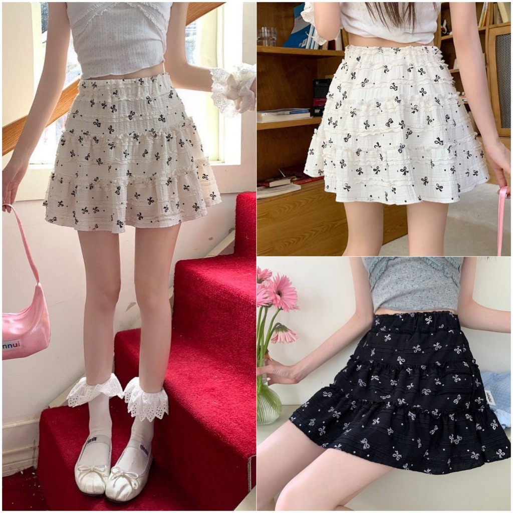 Veewink พร้อมส่งจากกทม วันผูกลูกไม้หวานกระโปรงสั้น เซ็กซี่กระโปรงสั้น