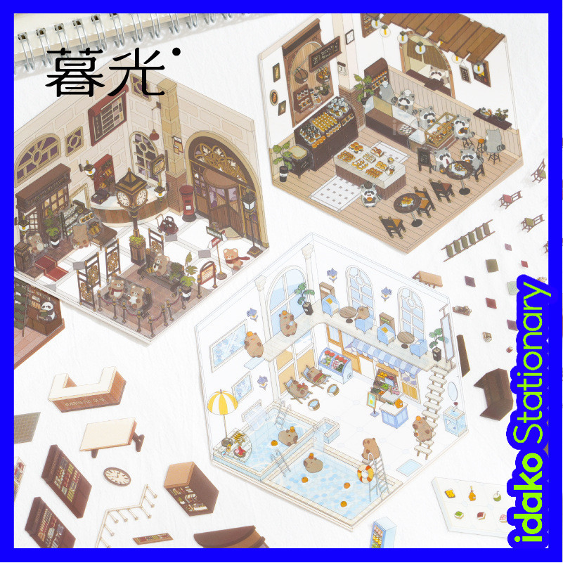 Idako 3D สติกเกอร์ Miniature [Fairy Tale Moment Series] สติกเกอร์ภูมิทัศน์ PET คู่มือการ์ตูนน่ารัก diy ฉาก Cuckoo สติกเกอร์ตกแต่งการ์ด SS185 สติ๊กเกอร์ ฉาก สติ๊กเกอร์ฉากหลัง สติ๊กเกอร์ 3d สติ๊กเกอร สติ๊กเกอร์ diy sticker