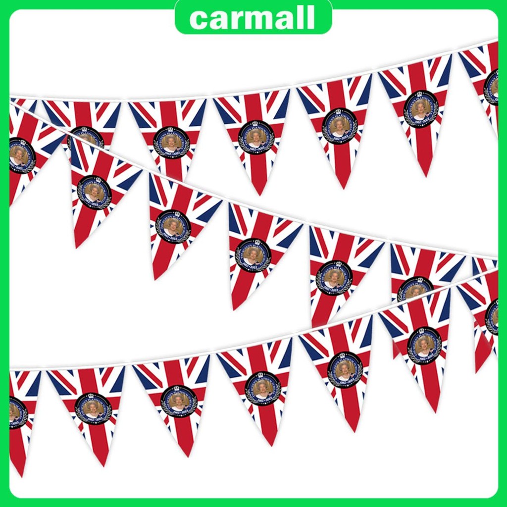 2022 Pennants Union Jack Flags Queen Elizabeth II 70 ปีธงแบนเนอร์กลางแจ้ง Fade Resistance SHOPSBC268