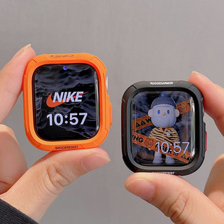 Stylish Letter Armor Watch Case สําหรับ Apple Watch Series 11 10 9 8 7 6 5 4 Ultra 1/2 38 มม.40 มม.41 มม.42 มม.44 มม.45 มม.46 มม.49 มม.