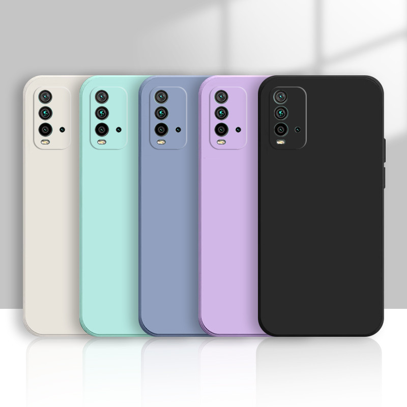 เคส Redmi 9T เคสโทรศัพท์ซิลิโคนอ่อนนุ่มครอบคลุมอย่างเต็มที่สีฟ้าสีเขียวสีดําสีม่วงสีขาวเคสโทรศัพท์ VNX1