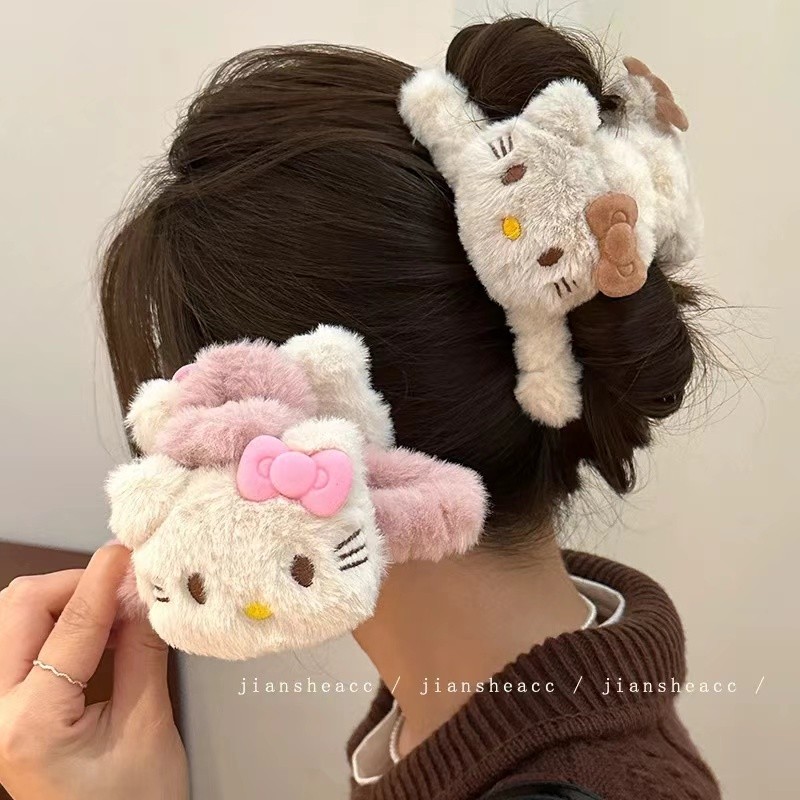 คลิปเกาตุ๊กตาแมวน่ารักสําหรับผู้หญิงคลิปฉลามสําหรับผมด้านหลังศีรษะ