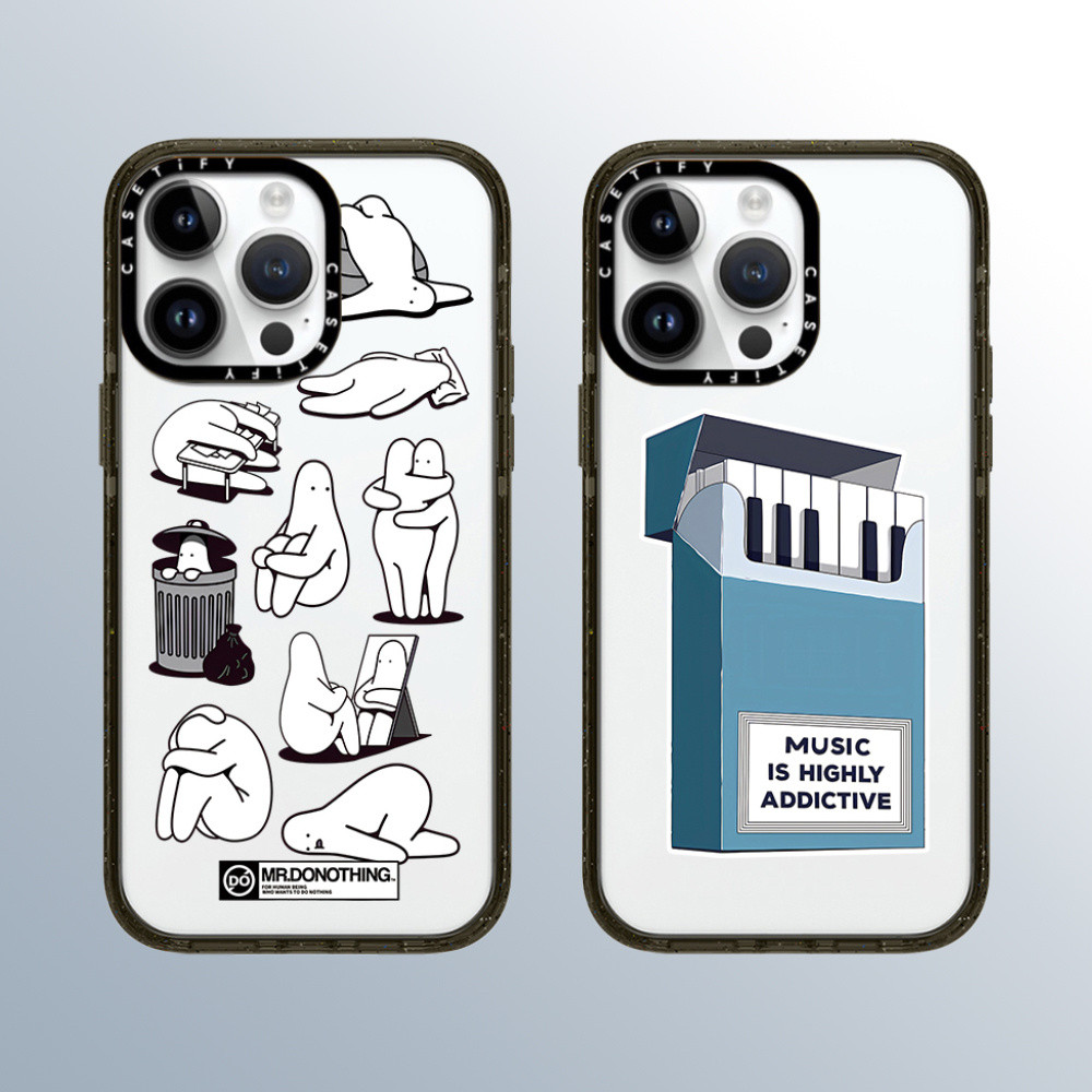 Casetify เคสโทรศัพท์อะคริลิคคุณภาพสูงเหมาะสําหรับ iPhone 16promax 16pro 16 plus 15 promax 14 promax 15 pro 14 pro 13 pro 12 แฟชั่นป้องกันการตกเปลือกแข็งขี้เกียจสีขาว