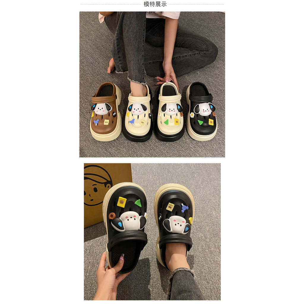 2024 ฤดูร้อนใหม่การ์ตูน Pacha Dog Thick-Soled Clogs - รองเท้ารูนุ่มสําหรับรูปถ่ายชายหาด
