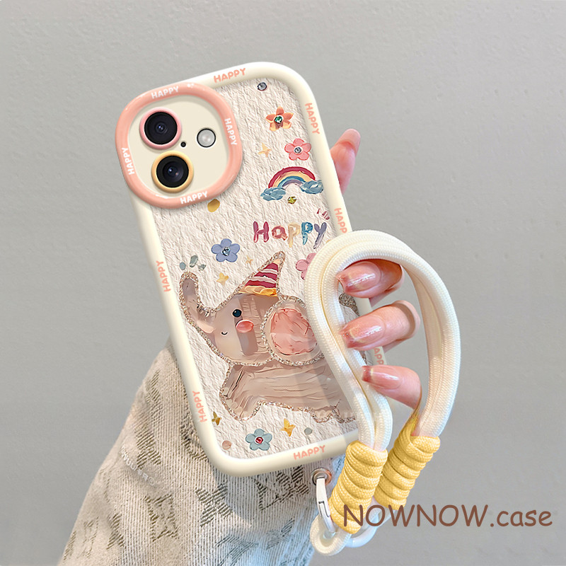 Iphone 16 15 14 13 12 11 Pro Max X XR Max 7 8 Plus INS น่ารักการ์ตูนช้างเคสโทรศัพท์ Soft