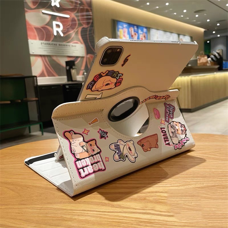 360.เคส ลายการ์ตูน สำหรับ Samsung Tab A9 Plus /Tab A7 lite/Tab S6 lite /Tab S7 S8 S9 FE S9FE เคสหนัง Case การหมุน 360 - รูปที่ 2
