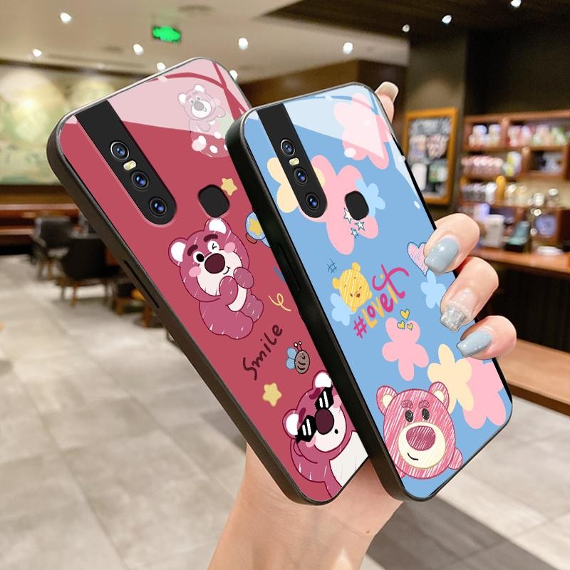 เหมาะสำหรับ VIVO V15 V23e V19 V23 V9 Youth 6GB V21 4G 5G V11 V11i V20 Pro V21s กรณีโทรศัพท์แฟชั่นเคส Girly Strawberry