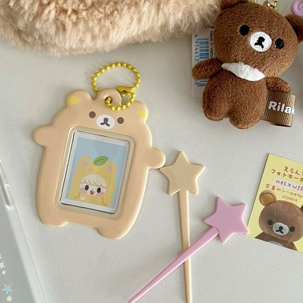 การ์ตูนหมีการ์ดแขน ไอดอล โฟโต้การ์ด ที่ยึด ที่เก็บของ เคสรูปถ่าย รหัส ขนาด 2 นิ้ว