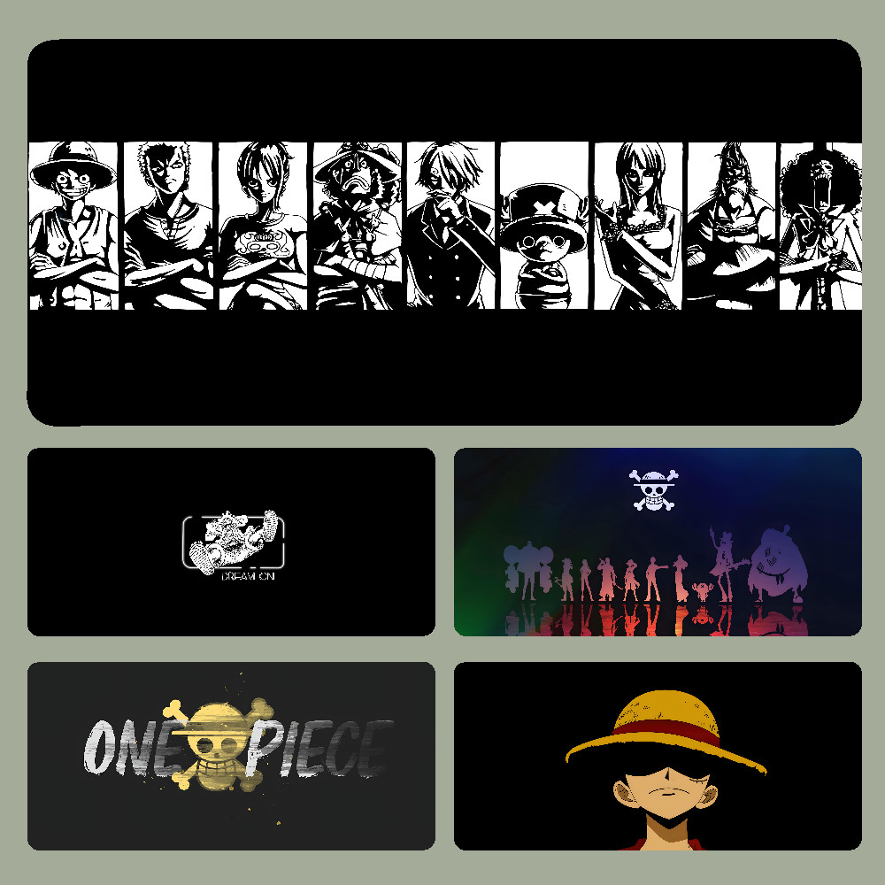 อะนิเมะ Cool One Piece Mousepad แผ่นรองเมาส์สําหรับเล่นเกมขนาดใหญ่ LockEdge หนาแป้นพิมพ์คอมพิวเตอร์โต๊ะโต๊ะ