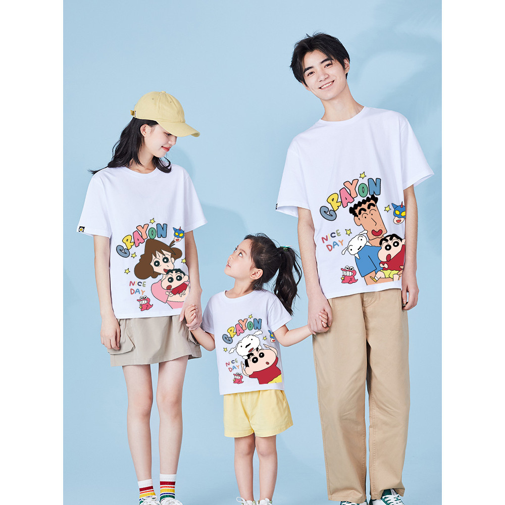 พร้อมส่ง&COD RINA STUDIO เสื้อยืดแขนสั้น พิมพ์ลายการ์ตูนชินจังน่ารัก สําหรับครอบครัว