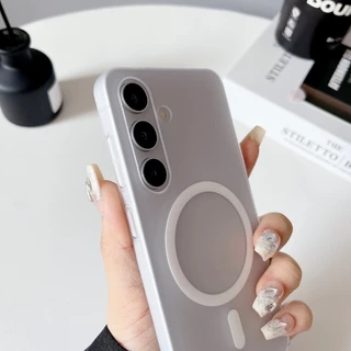 Ultra Thin Frosted PC Hard Case ใช้งานร่วมกับไร้สายชาร์จแม่เหล็กโทรศัพท์ป้องกันกรณีเหมาะสําหรับ Samsung Galaxy A57 A37 A56 A55 A26 A17 A16 S26FE S24FE S25FE