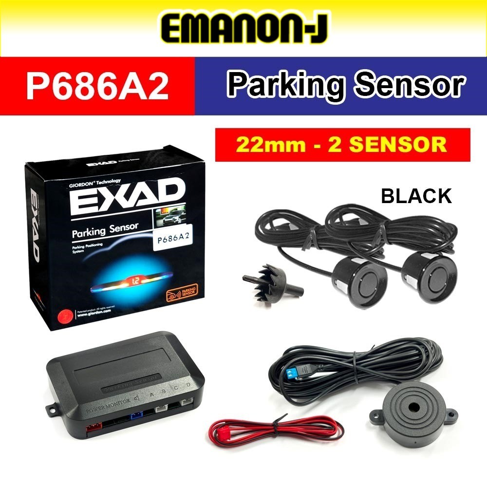 EXAD รถเซ็นเซอร์ที่จอดรถชุด Buzzer 2 เซ็นเซอร์ 22 มม. ย้อนกลับสํารองเรดาร์เสียงแจ้งเตือนตัวบ่งชี้