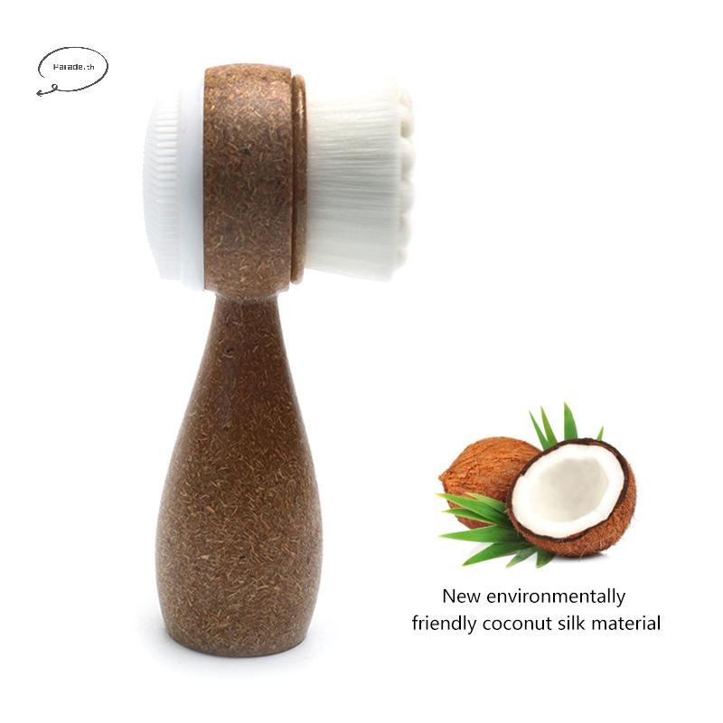 Parade Coconut Shred Handle Face แปรงทําความสะอาดผิวหน้าสองด้าน Blackhead Removal Pore Cleaner Exfoliator แปรงขัด TH