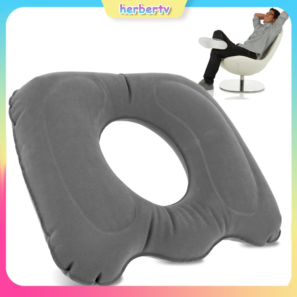 Inflatable Donut เบาะรองนั่งสําหรับนั่งยาว Leakproof Inflatable หมอนโดนัทปรับน้ําหนักเบาเก้าอี้เบาะรองนั่ง SHOPSBC6435