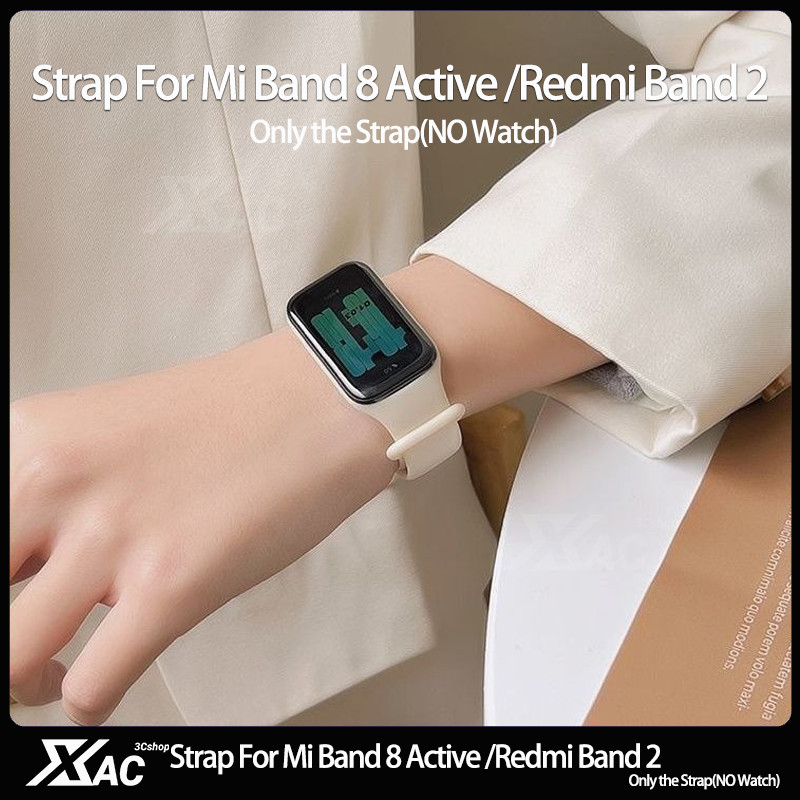 สําหรับ Xiaomi Band 8 active สร้อยข้อมือเปลี่ยนสายนาฬิกาสําหรับ Redmi Band 2 Mi Band 8Active ซิลิโคนอ่อนนุ่มกีฬาสายรัดข้อมือ Correas