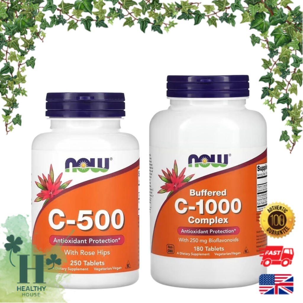 พร้อมส่ง NOW Foods C-500 with Rose Hips Buffered C-1000 Complex วิตามินซี