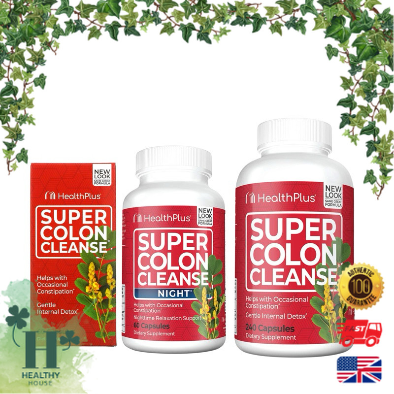 พร้อมส่ง Health Plus Super Colon Cleanse 530 mg ดีท็อกซ์ลำไส้ กำจัดสารพิษ 60 Capsules 240 Capsules